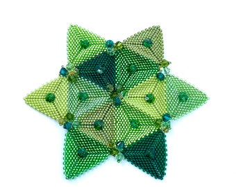 Stellar Elegance: Green Star of David Head Covering | Yarmulke | Judaica | Jewish | Synagogue | Woman