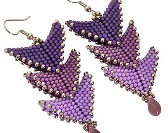 Purple Passion Earrings | Handmade | Beadwork | Beaded Jewelry | Jasper | Earrings | Beaded Earrings | Lightweight Jewelry | Beading