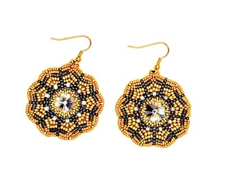 Desert Flower Earrings / Beadwork / Beading / Jewelry / Handmade / Colorful