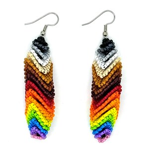 Spectrum Splendor Earrings / Colorful / Handmade / Beadwork / Artwork / Beading / Jewelry image 1