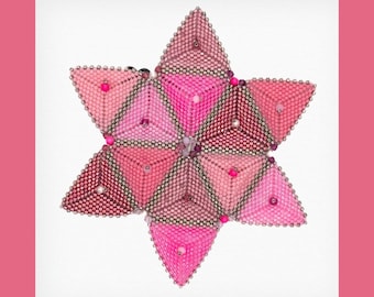 Baby Pink Star of David Beaded Kippah | Swarovski Crystals | Yamakah | Beadwork | Jewish holiday