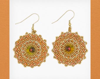 Sunny Side Up Beaded Earrings | Handmade | Beadwork | Beading | Jewelry | Swarovski | Earrings