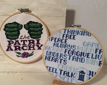 PHYSICAL finished sample sale for cross stitch hoops batch 3