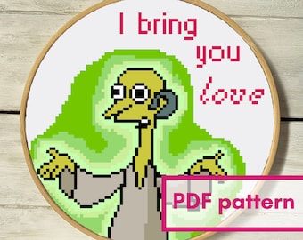 I bring you love 6 inch cross stitch PATTERN