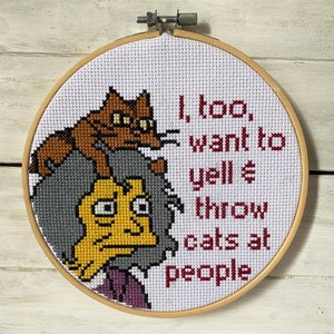 Crazy Cat Lady is an icon 6 inch cross stitch PATTERN image 2