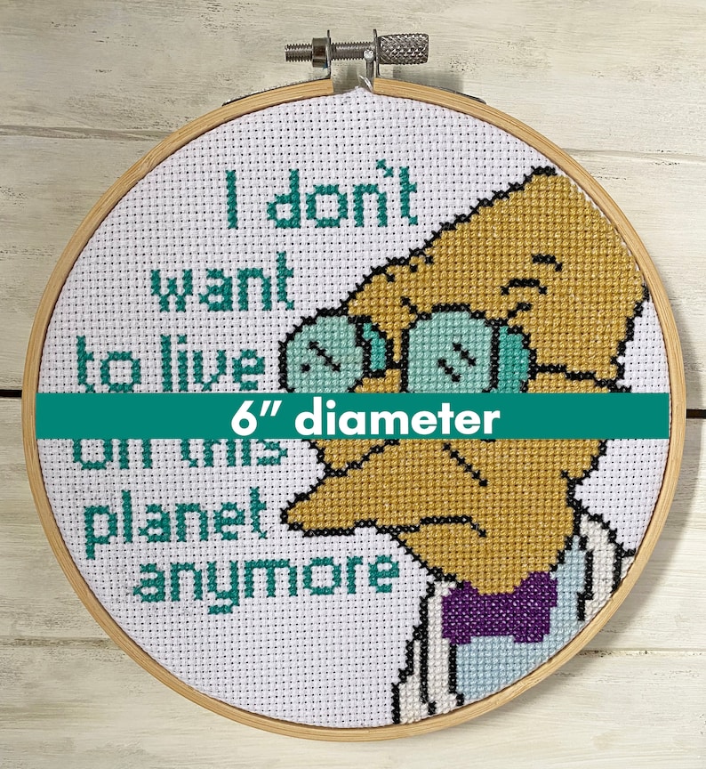 I don't want to live on this planet anymore 6 inch cross stitch PATTERN image 4