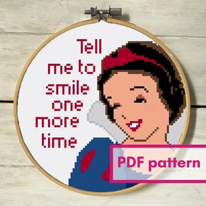 Don&#39;t Tell Me to Smile 6 inch cross stitch PATTERN