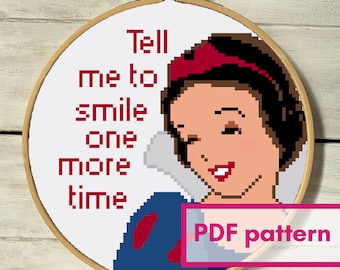 Don't Tell Me to Smile 6 inch cross stitch PATTERN