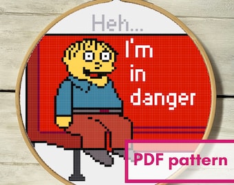 Heh. I'm in danger 6 inch cross stitch PATTERN