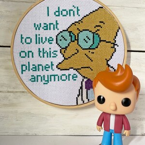 I don't want to live on this planet anymore 6 inch cross stitch PATTERN image 3