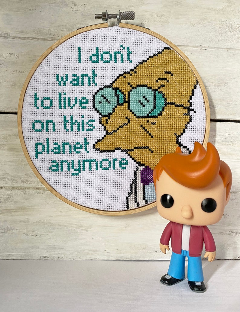 I don't want to live on this planet anymore 6 inch cross stitch PATTERN image 3