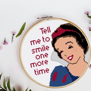 Don't Tell Me to Smile 6 inch cross stitch PATTERN image 2