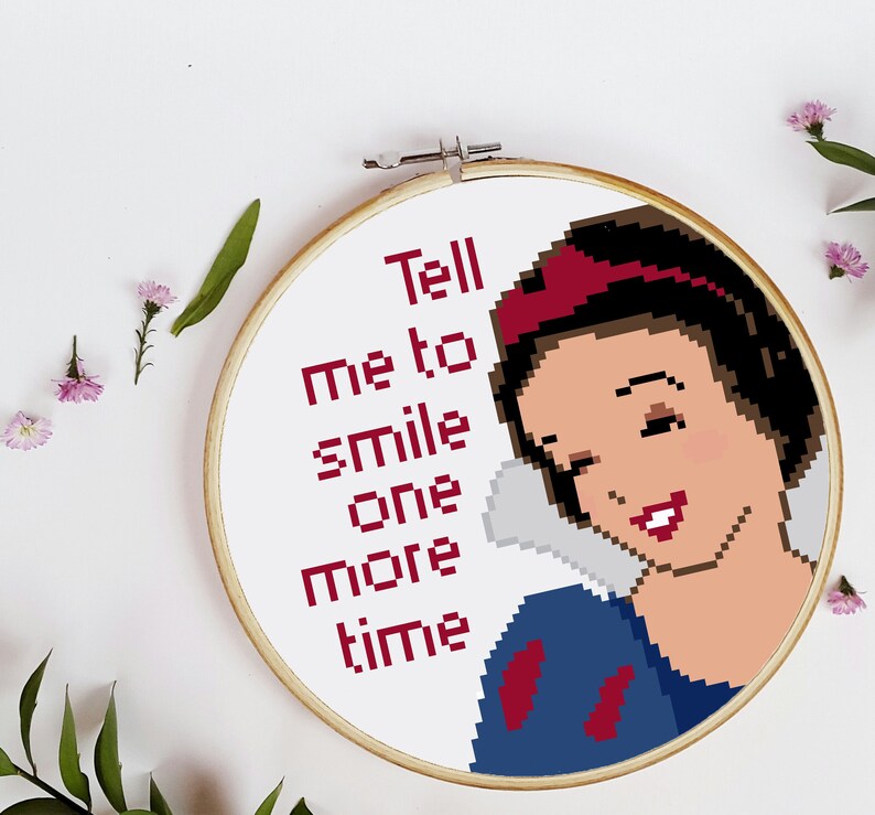 Don't Tell Me to Smile 6 inch cross stitch PATTERN image 2