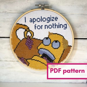 I apologize for nothing! 6 inch cross stitch PATTERN