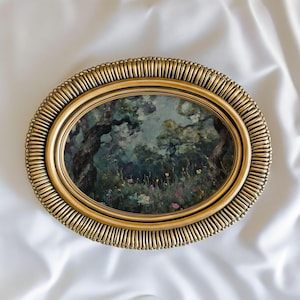 Impressionistische Moody Forest Art Print | Vintage schilderij donkere natuur, herfst Cottagecore-muurdecoratie afdrukbaar afbeelding 10