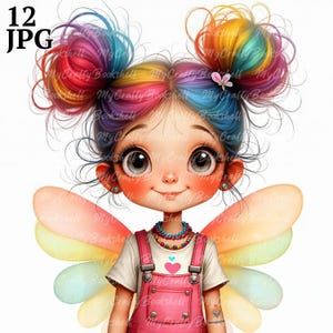 12 Quirky Angel Clipart, Commercial Use, Whimsical Ephemera, Watercolor Clip art JPGs, Instant Download, Fantasy Junk Journal, Paper Craft