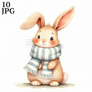 10 lindos conejitos, conejos, imágenes prediseñadas, mascotas, archivos JPG de alta calidad, uso comercial, libros de recuerdos, planificadores digitales, manualidades, descarga instantánea, álbumes de recortes
