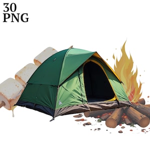 30 Camping Clipart, Clip Art Sommerlager, Abenteuer Natur PNG, digitaler Download, kommerzielle Nutzung, Scrapbook, Junk Journal, Kunsthandwerk