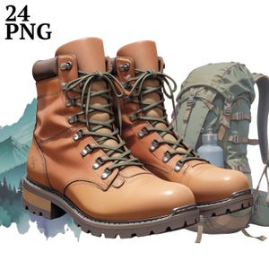 24 Hiking Clipart, Nature Adventure Clip Art PNG, Commercial Use, Digital Download for Scrapbook, Junk Journaling, Crafts