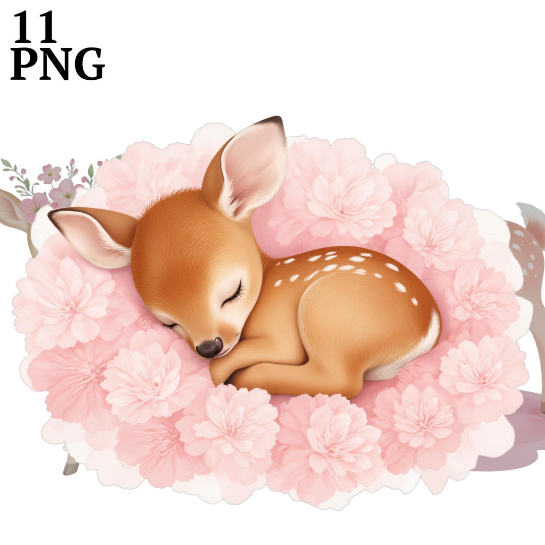 かわいい鹿のクリップアート11選、ピンクの保育園の子鹿のクリップ