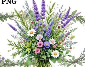 Herb Garden Clipart: High-Res Kitchen Herbs PNG (Digital Download, Commercial Use)