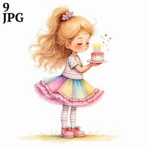 Geburtstagskind Clipart: Wunderlich Aquarell PNG (Kommerzielle Nutzung)