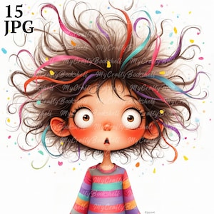15 Quirky Boy Clip art, Commercial Use, Whimsical Ephemera, Watercolor Clipart JPGs, Instant Download, Fantasy Junk Journal, Paper Craft