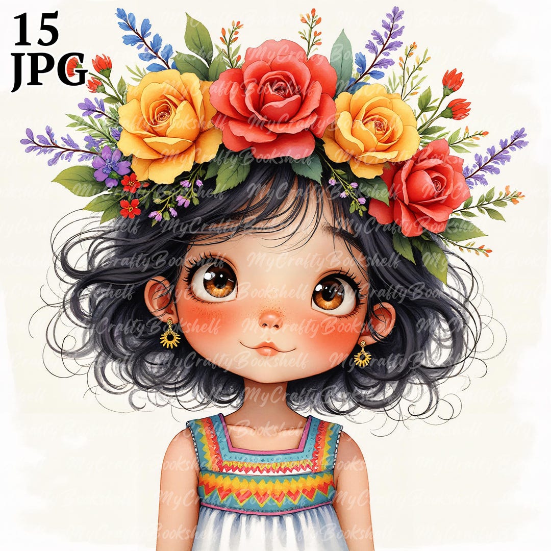 Boho Girl Clipart Bundle: Watercolor Fashion Illustrations (digital ...