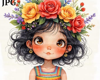Boho Girl Clipart Bundle: Watercolor Fashion Illustrations (Digital Download)