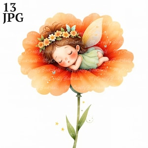 13 süße Fee Clipart, Blumen Feen Clipart, druckbare Aquarell Clipart, hochwertige JPGs, digitaler Download, Papiermodell, Junk Journal