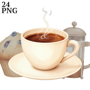 24 gezellige coffeeshop aquarel clipart, café illustraties, koffie png, digitale download, commercieel gebruik, plakboek, ongewenste dagboek, ambachten