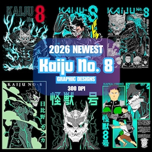最新怪獣8号 2026 グラフィックバンドル PNGデザイン（印刷用）