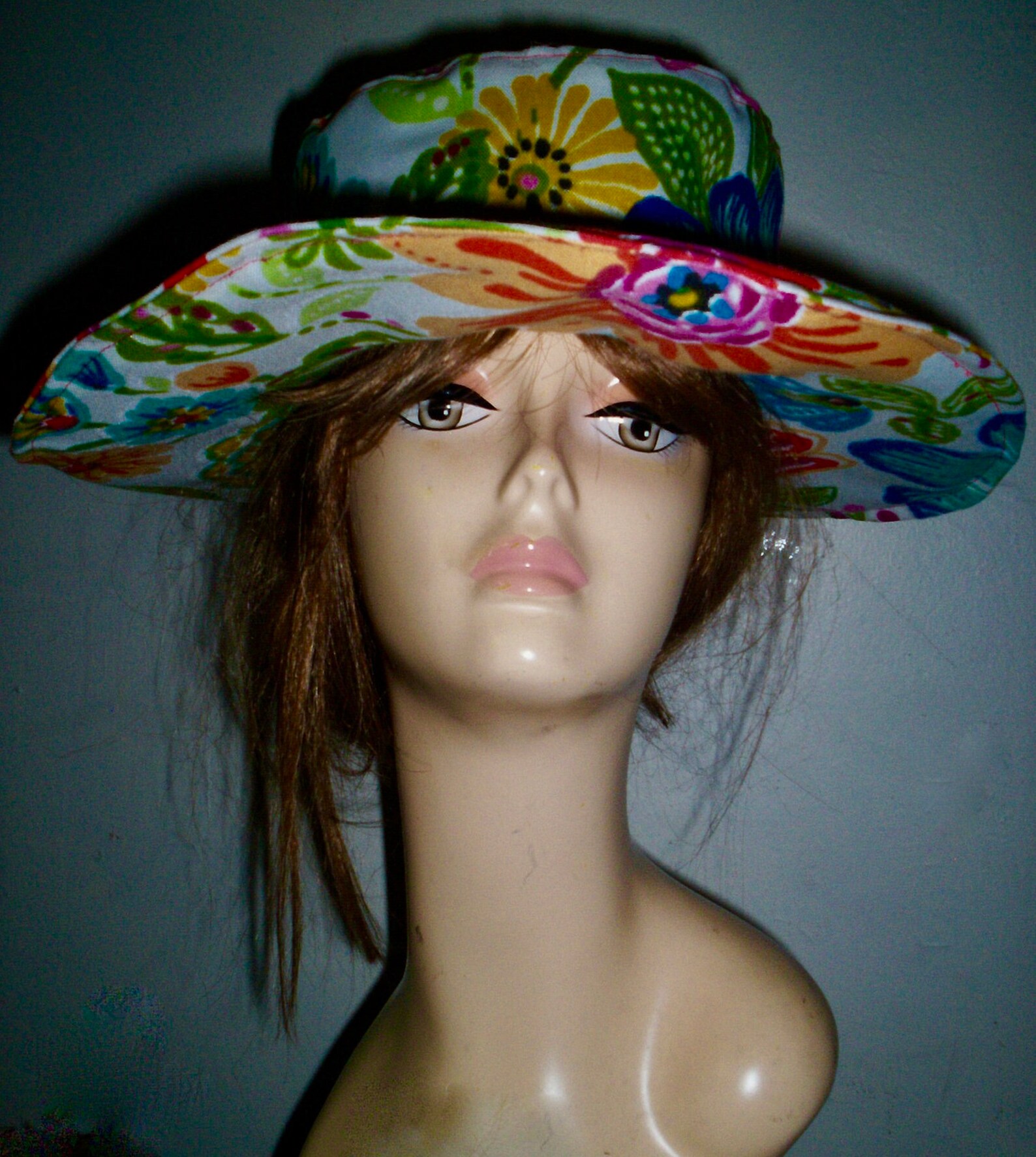 Floral Canvas Hat Ladies Day Hat Sun Hat One of a Kind Etsy