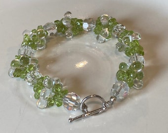 Amethyst or Peridot Cluster Bracelet