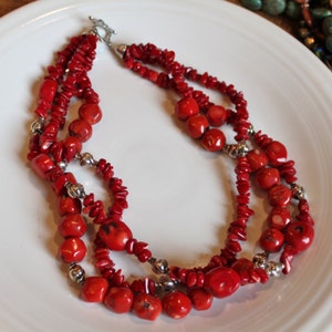 Multi-strand Coral Necklace