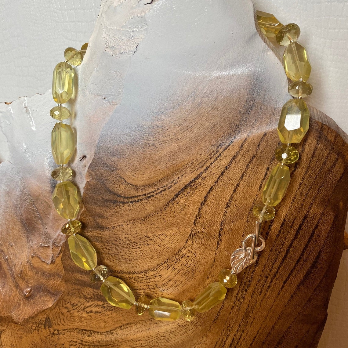 Lemon Lime Quartz Faceted Necklace Etsy UK