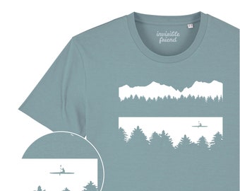 Kayak Wilderness Organic Cotton T Shirt - kayak - canoe - outdoors - gifts for him - Christmas Gift - adventure t-shirt - kayak gift