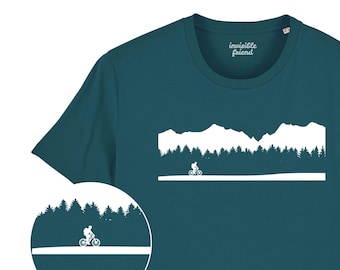 Mountain Bike Organic Cotton T Shirt - Cycling T Shirt - Bike T Shirt - Outdoors - Gifts for Him - Christmas Gift - Mountains - Outdoors