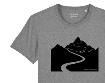 Devour The Road T-shirt - cycle t-shirt - bike t-shirt - running t-shirt - mountains - Christmas gift - Father's Day Gift - gifts for him