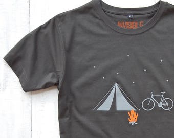 Bike Tent Campfire T-shirt - Nature Shirt - Camping T-shirt - Hiking Shirt - Bike t-shirt - Outdoors - gifts for him - Christmas Gift