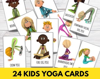 Kids Yoga Cards Yoga Poster Mental health CBT Counseling Therapy Behavior Psychology Social Emotional Learning School Counselor Calm Corner