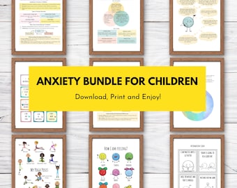 Calm Corner Bundle Child Therapy Worksheets Children Mental Health Counselor Decor CBT DBT Classroom Poster