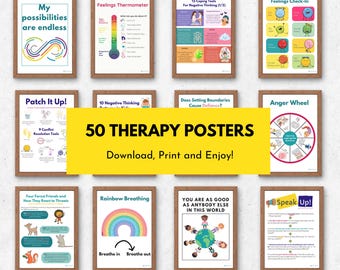 50 Calm Corner Posters Kids Therapy Office Decor Counselor Wall Art