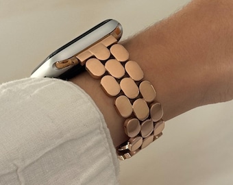 Rose Gold Apple Watch Band: Stainless Steel Bracelet for Women