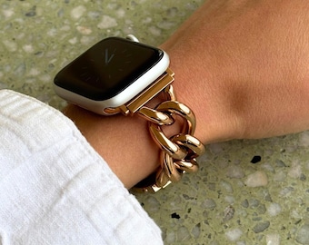 Rose Gold Apple Watch Band: Stainless Steel Chain Bracelet