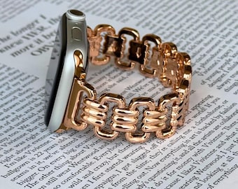 Rose Gold Apple Watch Band: Stainless Steel Metal Bracelet