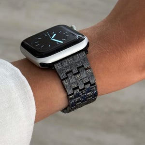 Black Apple Watch Band, iWatch strap 45mm 44mm 42mm 41mm 40mm 38mm 49mm, Luxury Women Metal Bracelet, Apple Watch 10 armband gift retro