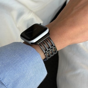 Black Apple Watch Band, iWatch strap 45mm 44mm 42mm 41mm 40mm 38mm 49mm, Luxury Women Metal Bracelet, Apple Watch 8 9 10 Apple armband gift