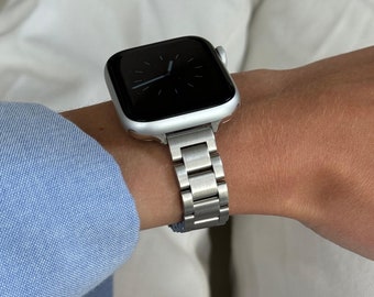 Silver Stainless Steel Apple Watch Band: Metal iWatch Bracelet