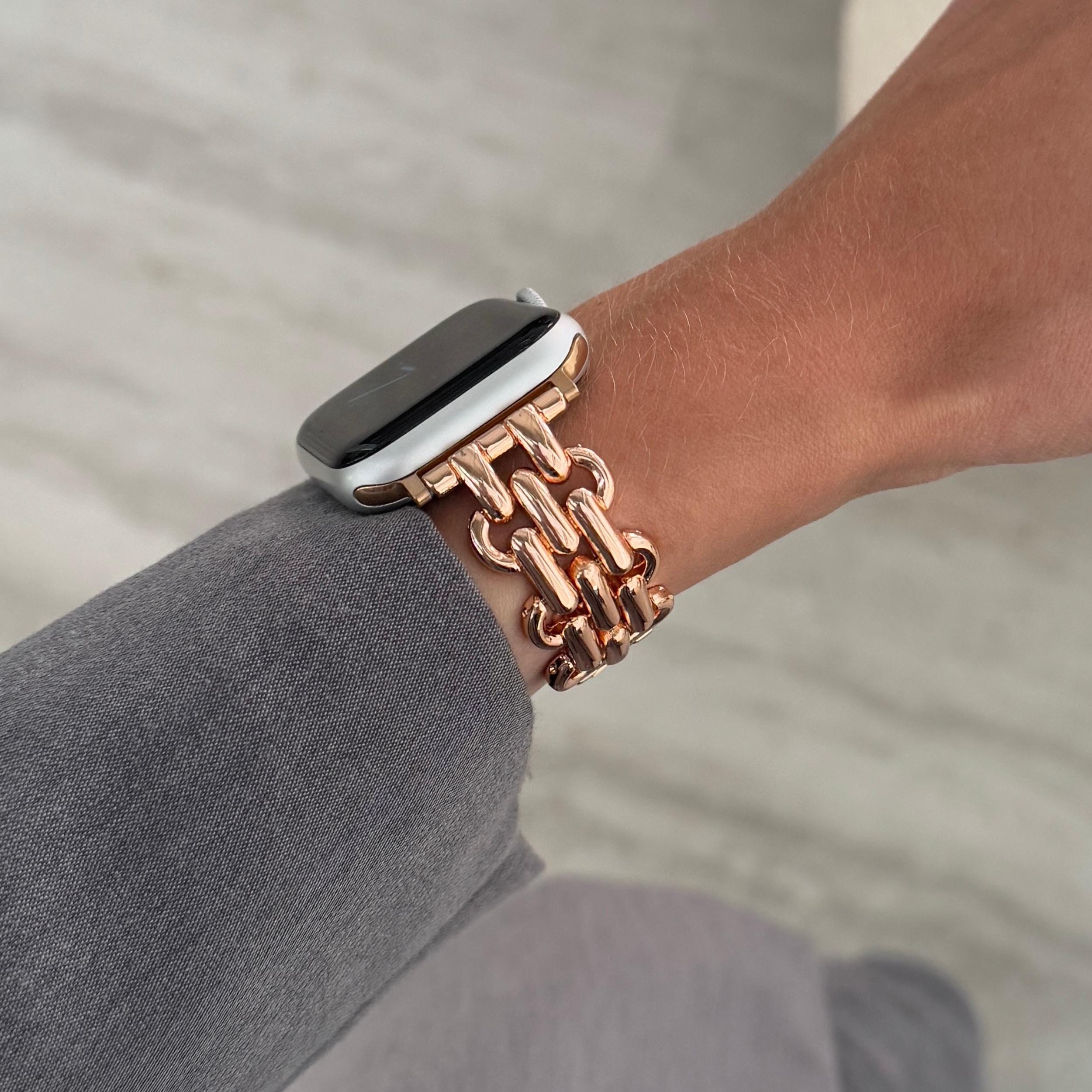 ゴールドのApple Watchバンド：ステンレススチール製リンク 